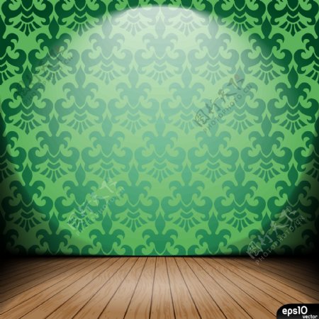 绿色花纹壁纸素材