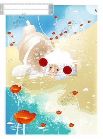 梦幻插画可爱女孩情人节浪漫卡通诙谐适量素材HanMaker韩国设计素材库