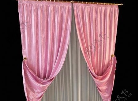 粉红色双层窗帘Curtain32