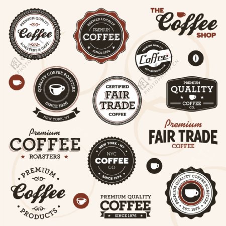 咖啡标贴徽章