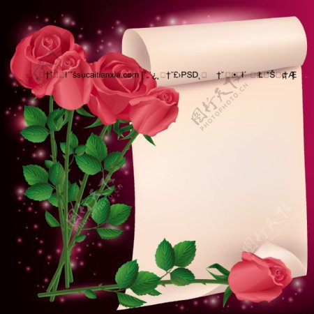 矢量玫瑰花浪漫图片素材