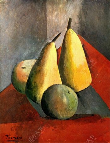1908Poiresetpommes西班牙画家巴勃罗毕加索抽象油画人物人体油画装饰画