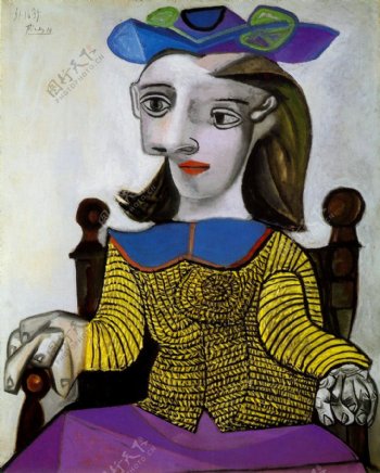 1939LechandailjauneDora西班牙画家巴勃罗毕加索抽象油画人物人体油画装饰画