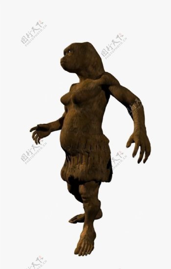 马仁奇峰怀孕的猿人雕塑3d模型图片