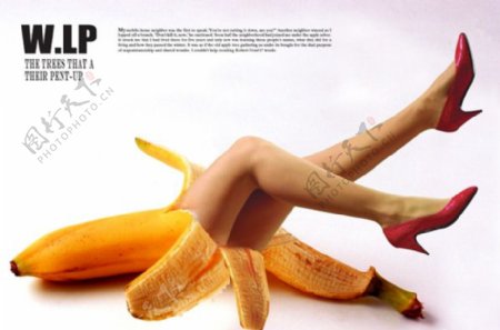 国外经典创意香蕉女人美腿