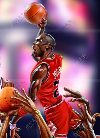 位图人物球形NBA乔丹免费素材