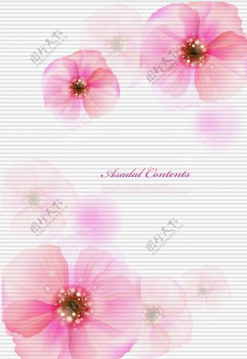 花草移门装饰图片粉色花朵