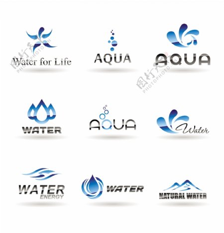 水流水滴企业logo设计图片
