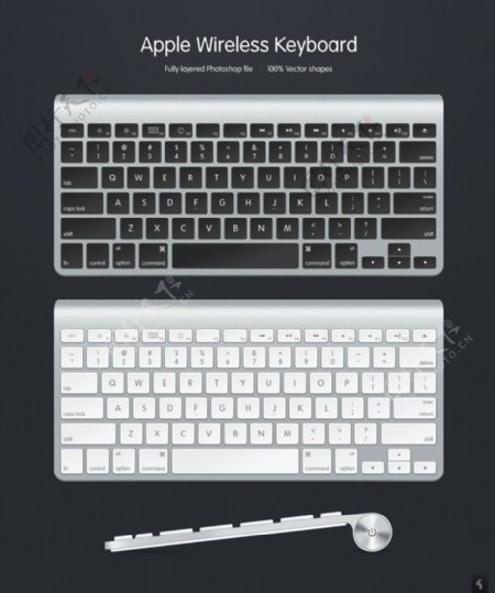 苹果电脑键盘黑白