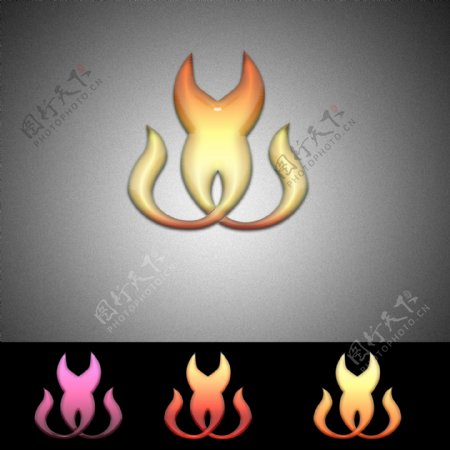 火焰x火炬logo设计图片