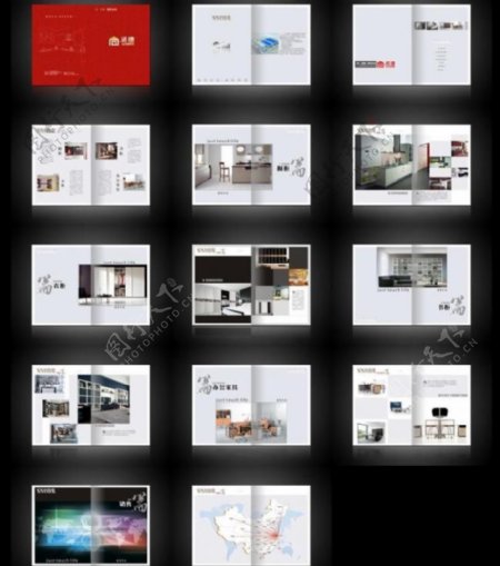 尚诺德现代家私家居画册文件分布在14个页面图片