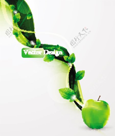 青苹果创意广告矢量设计