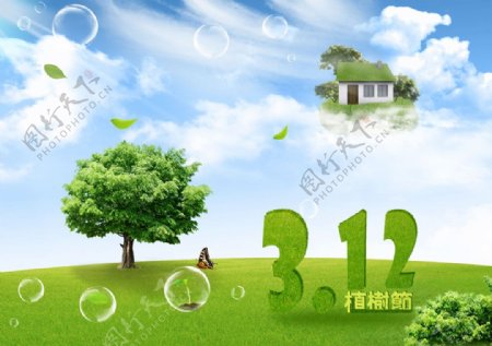 3.12植树节宣传海报PSD