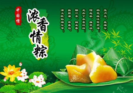 浓香情粽子绿色宣传海报