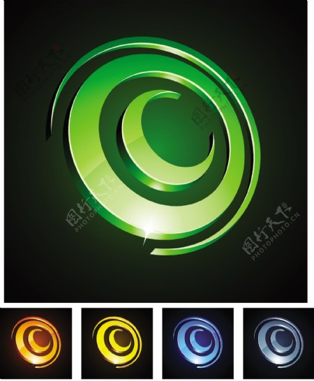 3d动感logo标志设计素材图片