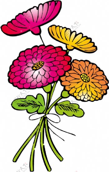 印花矢量图植物花雏菊色彩免费素材