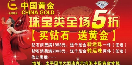 中国黄金促销海报图片
