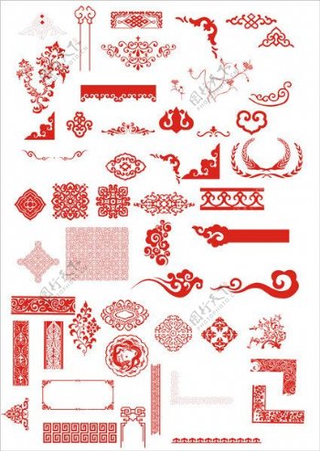 中国古典矢量花纹素材