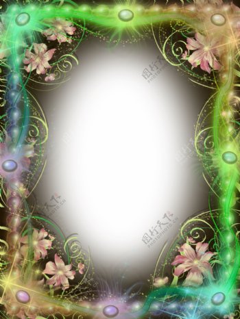 水晶花纹相框图片