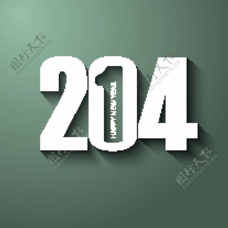 创意2014新年字体矢量素材