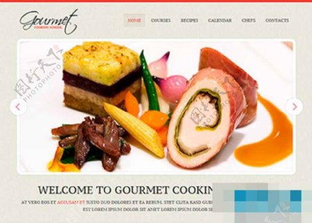 秀色可餐漂亮的西餐美食企业网页模板