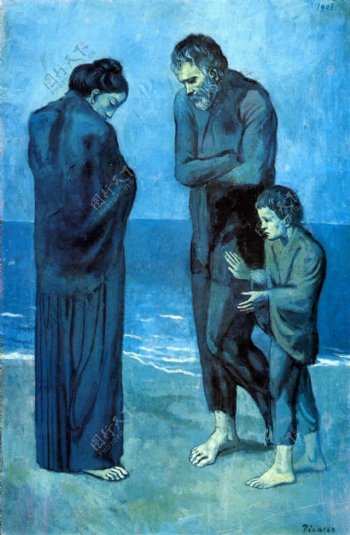1903Despauvresauborddelamer西班牙画家巴勃罗毕加索抽象油画人物人体油画装饰画