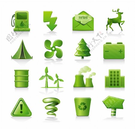 节能低碳绿色环保图标图片