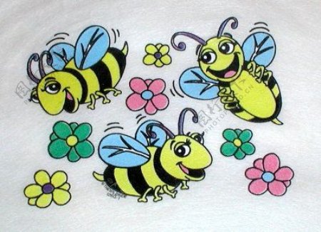 位图卡通动物蜜蜂花可爱卡通免费素材