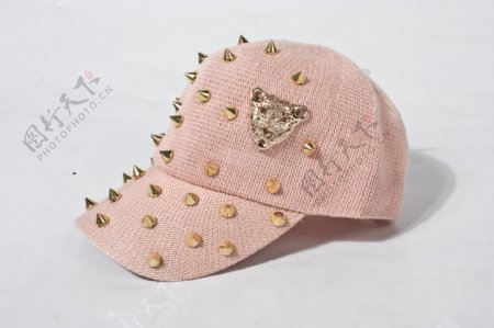 粉色烫钻帽子图片