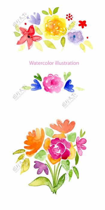 花束水彩画风格