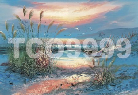 油画手绘油画海边风光40x30厘米图片