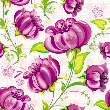矢量素材手绘彩色花卉背景