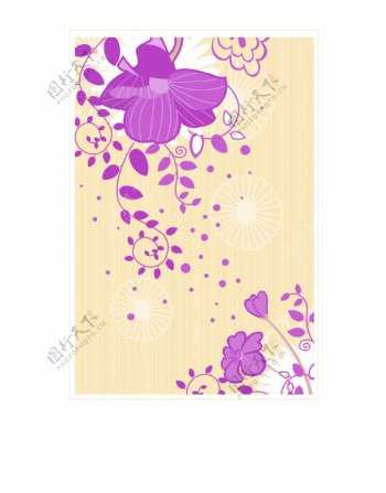矢量紫色浪漫花卉背景