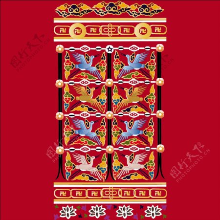中国古典白鹤吉祥图案矢量素材