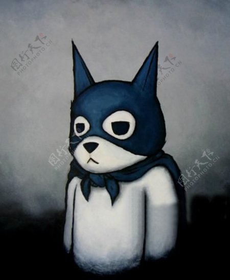 位图动物兔子蝙蝠侠色彩免费素材