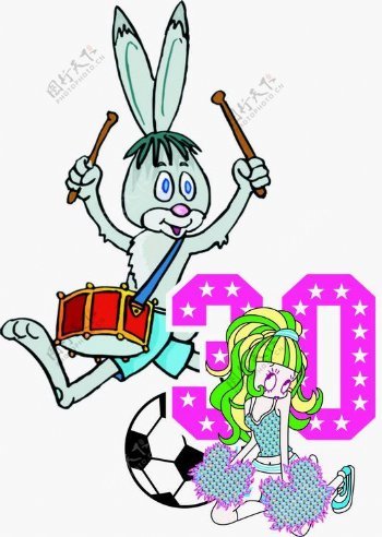 位图卡通动物兔子人物少女免费素材