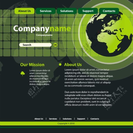 科技环保网站页面设计矢量素材