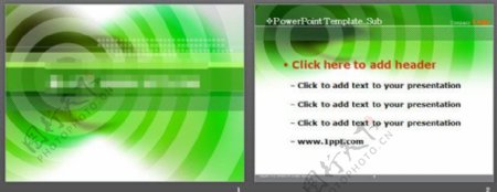 绿色圆环背景科技PPT模板