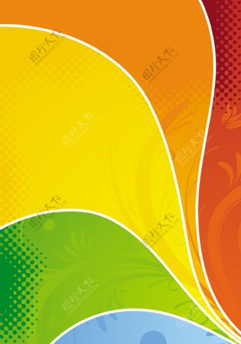 五彩色块花纹网点背景矢量素材