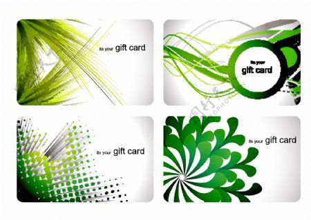 动感绿色潮流纹样卡片背景矢量素材