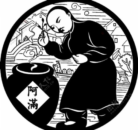 阿满食品形象logo图片