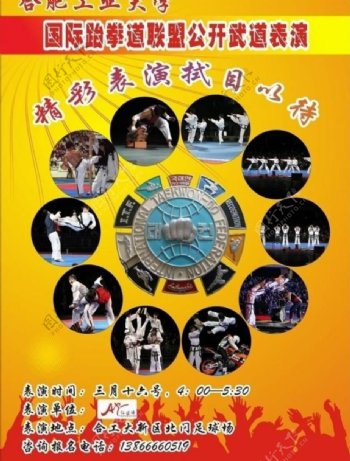 跆拳道表演海报图片