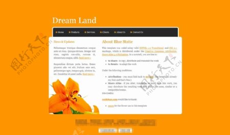 黄色鲜艳商务企业网站CSS模板