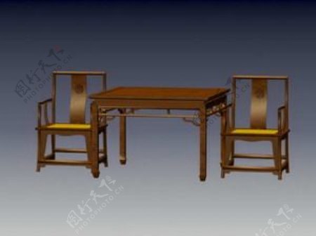 中式桌子3d模型桌子效果图37