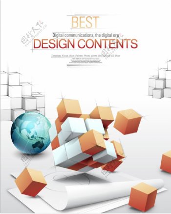 时髦的3D业务概念设计文本背景矢量素材4