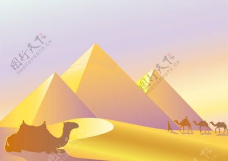 创造性的埃及金字塔背景矢量图形01