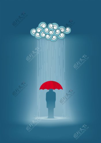 人物下雨图片
