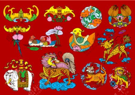 多款中国民间传统吉祥图案