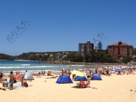 酷暑悉尼manly海滩图片