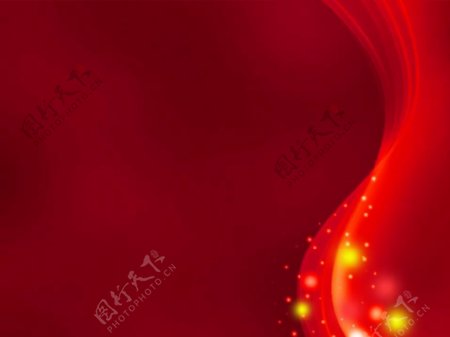 红色炫彩光斑背景PPT模板